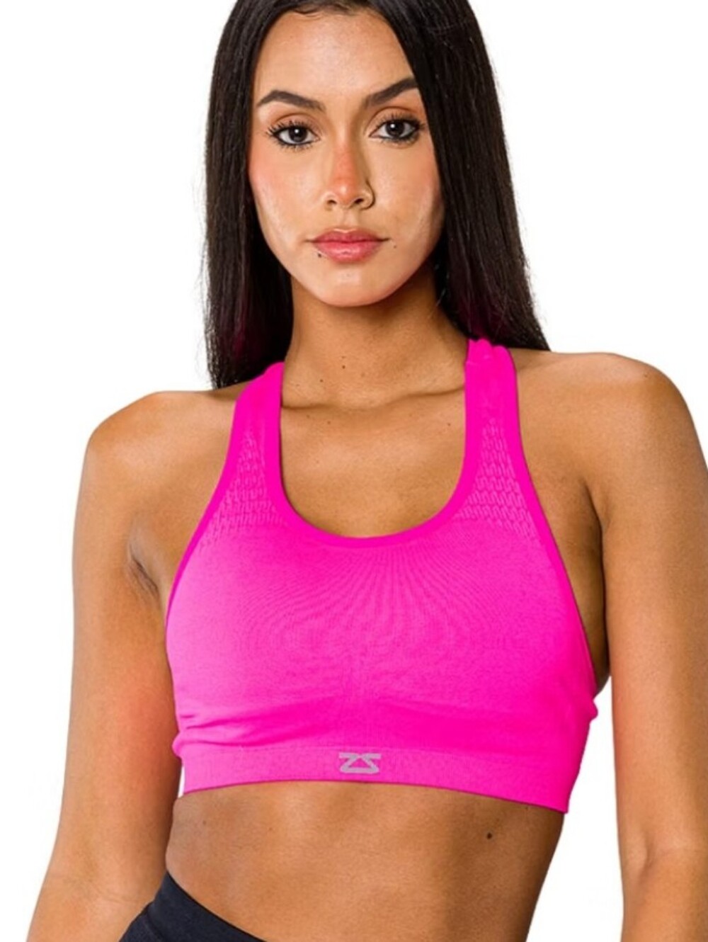 Zensah Hot Pink Seamless Racerback Sports Bra